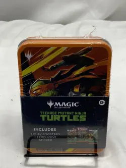 Magic The Gathering Teenage Mutant Ninja Turtles Tin 3 Boosters Michelangelo New - Image 1