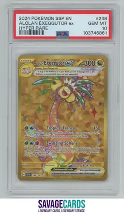 2024 Pokemon S&V Series Surging Sparks Alolan Exeggutor ex PSA 10 #248/191 Hyper - Image 1