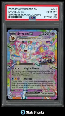 2025 POKEMON PRE EN #041/131 SYLVEON EX SURPRISE BOX EXCLUSIVE PSA 10 - Image 1