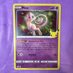 Pokemon Mew Celebrations 011/025 Holo Rare 60 HP English TCG Card - Image 2