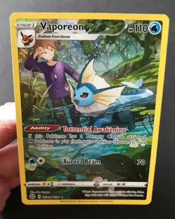 Vaporeon TG02/TG30 Brilliant Stars Trainer Gallery FULL ART HOLO Pokemon Card NM - Image 4