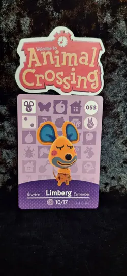 Animal Crossing Nintendo Amiibo Card Limberg #053 Card Stock Authentic - Image 1