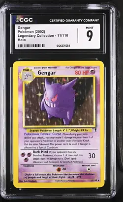 CGC 9 MINT Gengar 2002 Legendary (Collection) 11/110 Holo Pokemon Card - Image 1