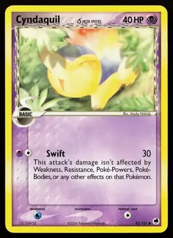 Cyndaquil 45/101 Common Dragon Frontiers Pokemon Card - Image 1