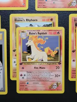 Pokemon 1st Edition Gym Challenge/Heroes Blaine's 8 Card Lot LP 🔥 🔥 - Image 3