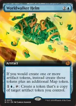 Near Mint x 1 Worldwalker Helm - Foil - Extended Art Outlaws of Thunder Junction - Image 1