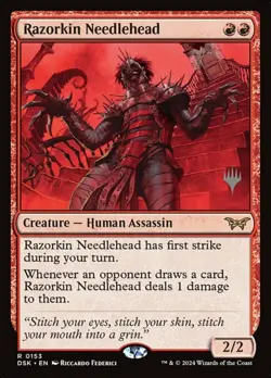 Light Play x 1 Razorkin Needlehead - Foil - Promo Pack Duskmourn: House of Horro - Image 1