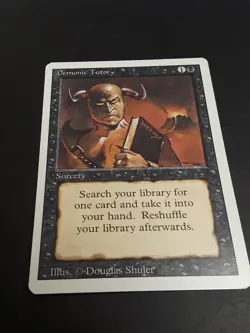 Gem mint REVISED gradeable Demonic Tutor mtg magic gathering nm near MINT - Image 1