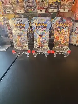 Pokemon TCG: Stellar Crown Sleeved Booster Packs (x3) - FACTORY SEALED! - Image 1
