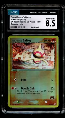 CGC 8.5 Team Magma's Baltoy 60/95 Pokemon Ex Team Magma Team Aqua Reverse Holo - Image 1