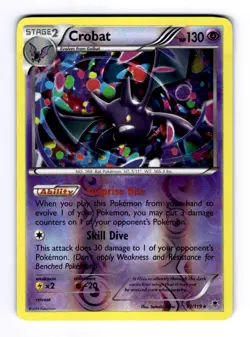 Crobat XY - Phantom Forces #33 (2014) Rare Reverse Holo LP Pokemon - Image 1
