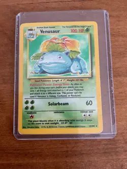 Base Set Pokemon TCG Venusaur Holo Rare 15/102 MP - Image 1