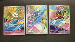 Pokemon First Partners illustration Collection Rowlet Litten Popplio Promo 30th - Image 1