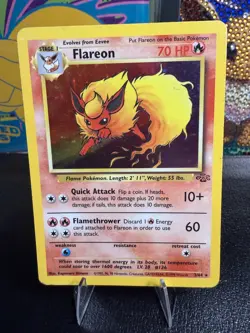 Pokemon Flareon 3/64 Jungle Holo Rare English 1999 WOTC 💎 vintage - Image 1