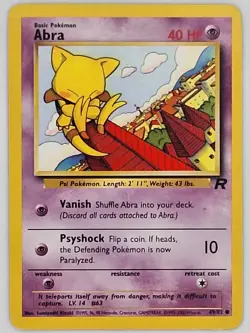 2000 Pokemon Abra Team Rocket Set Unlimited 49/82 WOTC - Image 1