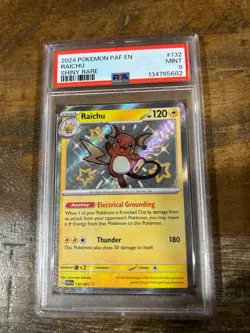POKEMON 2024 Paldean Fates Shiny Rare RAICHU #132 PSA 9 Mint RARE - Image 1