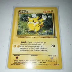 Pokemon Pikachu Common Regular 60/64 Jungle HP50 Spark Attack English 1999 - Image 1