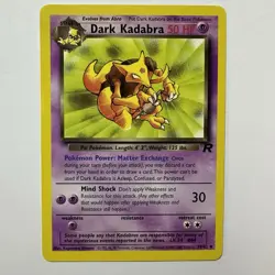 Dark Kadabra 39/82 Team Rocket Set 1999 Pokemon TCG WOTC Non-Holo Vintage LP/NM - Image 1