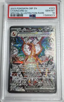 Pokemon Charizard ex 223/197 Obsidian Flames EN PSA 10 Special Illustration Rare - Image 1
