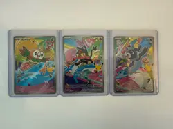 Pokemon TCG First Partner Illustration Collection Rowlet, Litten, Popplio Alola - Image 1