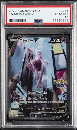 2022 POKEMON GO #072 FULL ART/MEWTWO V PSA 10 - Image 1