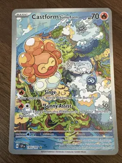 Pokemon Castform Sunny Form 195/191 Sv08: Surging Sparks Illustration Rare Holo - Image 1