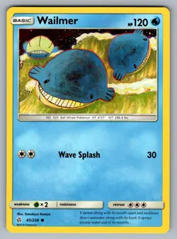 Wailmer Common SM - Cosmic Eclipse 45/236 Pokemon NM - Image 1