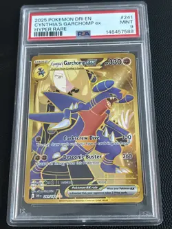 Pokemon Cynthia's Garchomp ex Hyper Rare Sv10 Destined Rivals Holo PSA 9 241/182 - Image 1