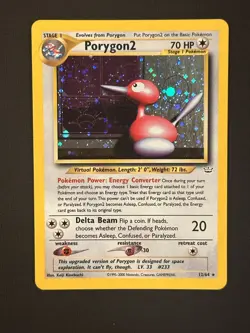 Porygon2 12/64 Neo Revelation Holo Rare WotC 2000 Vintage Pokemon TCG Card NM - Image 1