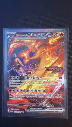 Pokemon Team Rocket's Moltres EX Destined Rivals 229/182 Holo Rare 220 HP Card - Image 1
