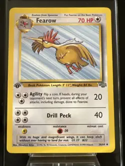 Pokemon TCG Fearow Card Jungle 36/64 1st Edition Uncommon NM/LP - Image 1