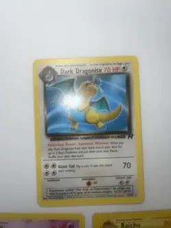 Pokemon Cards Vintage Lot Of 3 HP Dark Dragonite Non Holo Mew Promo Raichu Fossi - Image 2