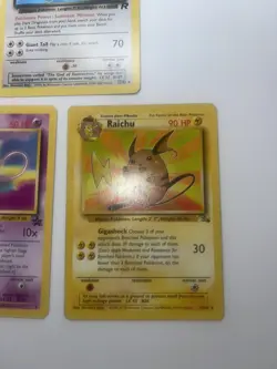 Pokemon Cards Vintage Lot Of 3 HP Dark Dragonite Non Holo Mew Promo Raichu Fossi - Image 3
