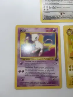 Pokemon Cards Vintage Lot Of 3 HP Dark Dragonite Non Holo Mew Promo Raichu Fossi - Image 5