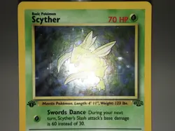 1st Edition Holo Scyther Card - Ungraded NM - Jungle 10/64 - Wizards WOTC 1999 - Image 3