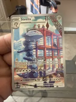 Pokemon TCG Steelix Paradox Rift Holo Card 208/182 - Image 1