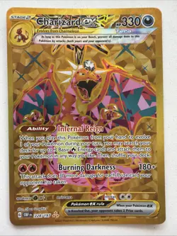 Pokemon TCG Charizard EX 2023 Obsidian Flames Holo Hyper Rare Card 228/197 SV03 - Image 1