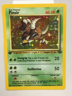 1st Edition Holo Pinsir Scartch Error Card - Ungraded NM Jungle 9/64 - WOTC 1999 - Image 1
