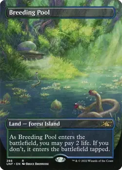 Breeding Pool - Foil Extended Art Unfinity NM MTG - Image 1