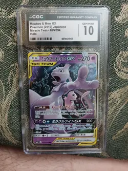 Mewtwo & Mew Gx 052/173 Holo Pokemon Japanese CGC 10 Gem Mint - Image 1