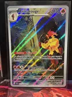 Pokemon TCG Armarouge Scarlet & Violet Holo Illustration Card 203/198 Base Set - Image 1