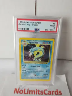 Gyarados Holo #6 Base Set Unlimited 1999 Pokemon PSA 9 Mint! - Image 2