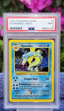 1999 Pokemon Base Set Gyarados Holo #6 Vintage WOTC Classic Strong Holo! -PSA 9 - Image 1