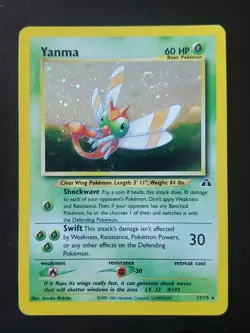 Pokemon Yanma Neo Discovery Unlimited 17/75 Holo Rare Swirl - Image 1