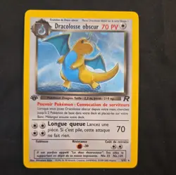 2001 Pokemon FRENCH 1st Ed. Rocket Dracolosse obscur Holo 5/82 Dark Dragonite - Image 1