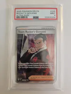 Team Rocket's Giovanni 225/182 Sv10: Destined Rivals Holo Pokemon TCG PSA 9 MINT - Image 1