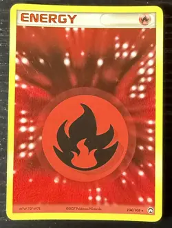 2007 Pokemon Fire Energy 104/108 Power Keepers Holo NM - Image 1