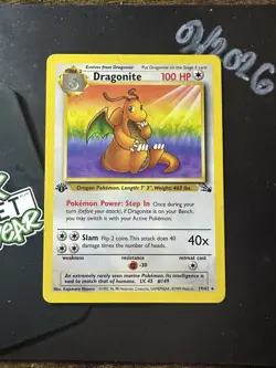 1st Edition Dragonite 19/62, 1999 Fossil Set, Non Holo Rare, Pokemon TCG, LP/NM - Image 3