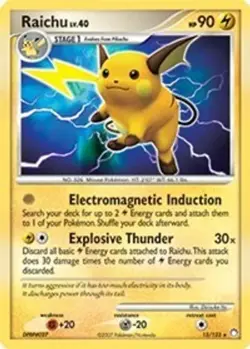 Raichu (#15/123) - Reverse Holofoil DP - Mysterious Treasures MP Pokemon - Image 1