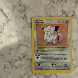 Pokemon Clefairy Holo Rare 5/102 Base Set Shadowless English TCG 1999 - Image 1